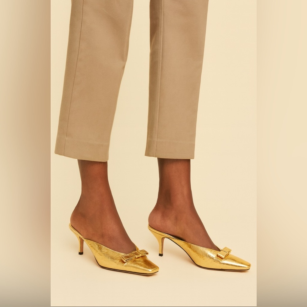 J. Crew Gold Heeled Mules